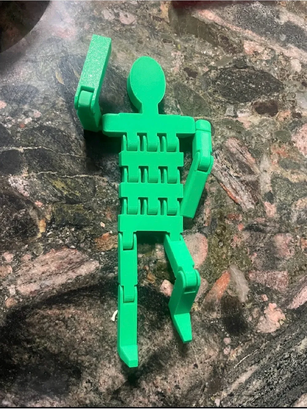 Green Articulated Kids Toy Figure - Flexible Poseable Play Doll